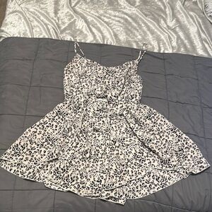 J.O.A. Black and White Leopard Print Romper